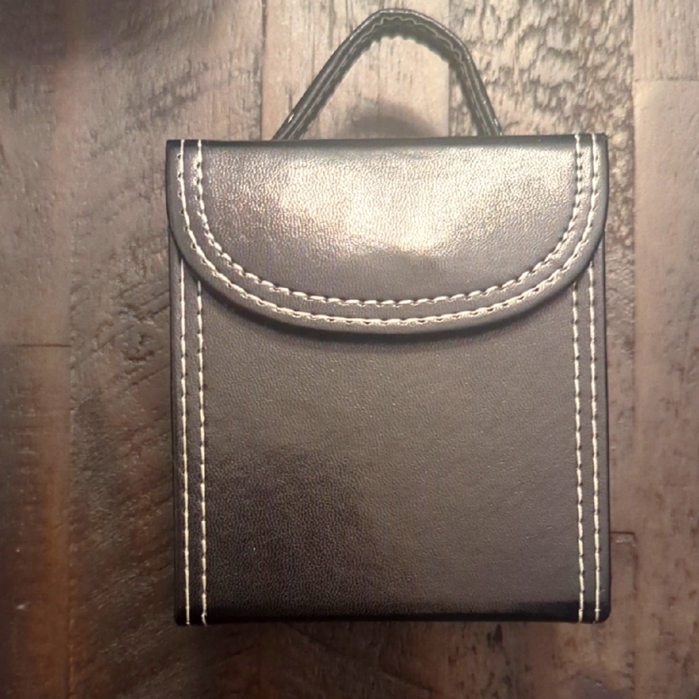 New Black Leather Jewelry Case